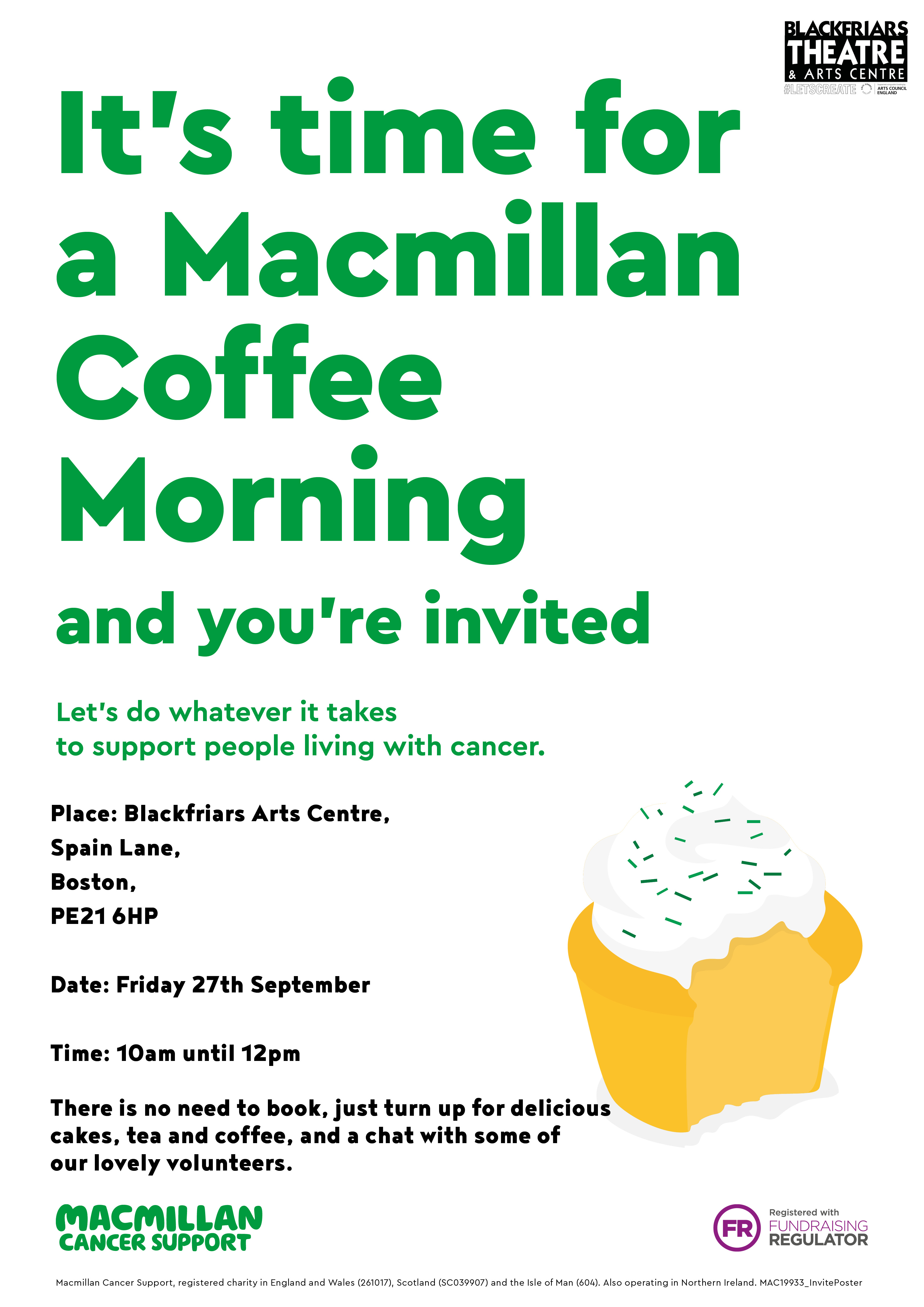 Blackfriars To Host Macmillan Coffee Morning 